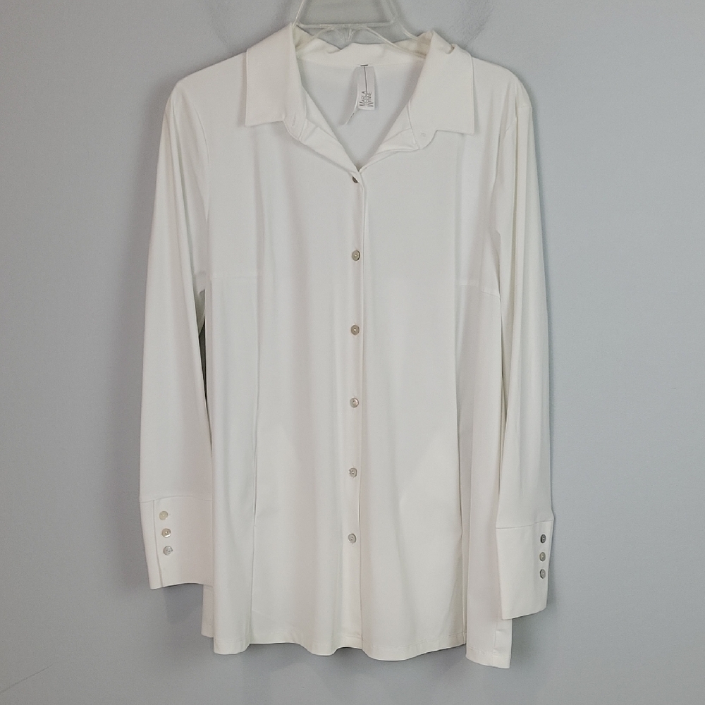 Marla Wynne white tunic with pockets size Medium